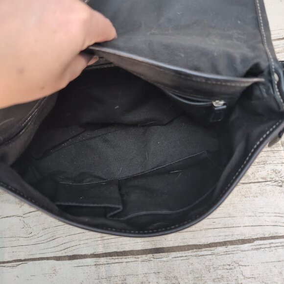 Vintage Coach Purse Canvas and Leather Black and Cream - Picture 5 of 9